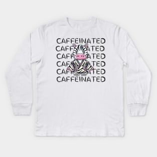 Caffeinated Zebra Kids Long Sleeve T-Shirt